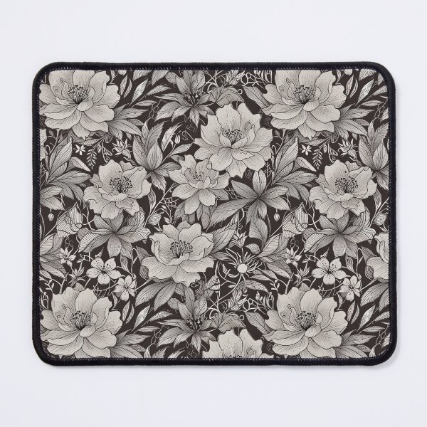 Item preview, Intricate Monochrome Floral Pattern with Vintage Botanical Elements designed and sold by CoolPixels.