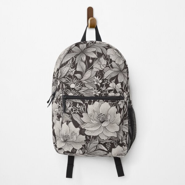 Item preview, Intricate Monochrome Floral Pattern with Vintage Botanical Elements designed and sold by CoolPixels.