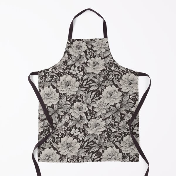 Item preview, Intricate Monochrome Floral Pattern with Vintage Botanical Elements designed and sold by CoolPixels.