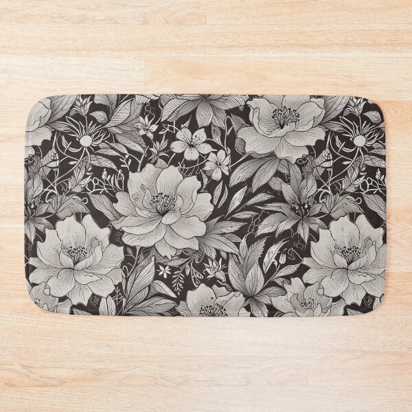 Item preview, Intricate Monochrome Floral Pattern with Vintage Botanical Elements designed and sold by CoolPixels.