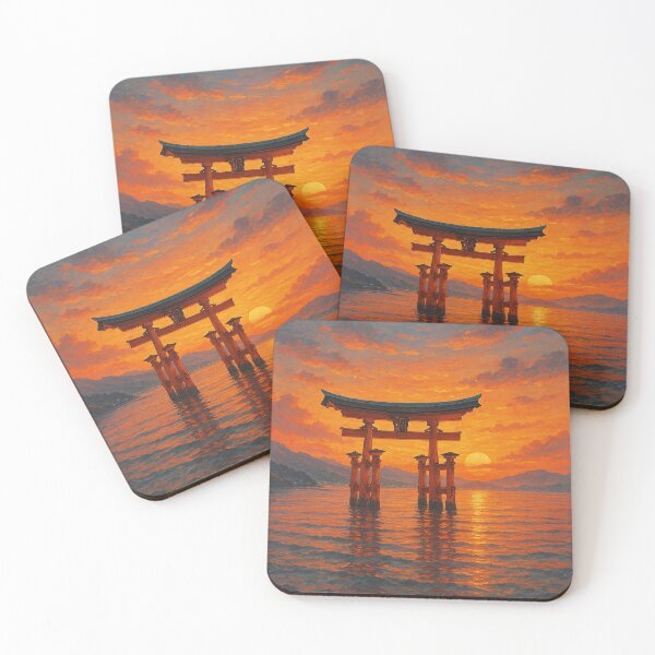 Item preview, Sunset Serenity at Itsukushima – Floating Torii of Japan designed and sold by NihonKamonScape.