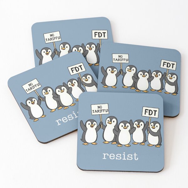 Item preview, Penguins Against Tariffs Resist  designed and sold by DunciOcukino.