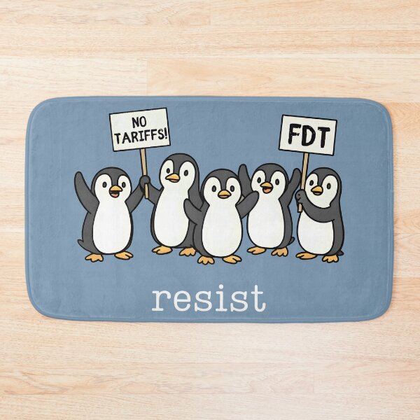 Item preview, Penguins Against Tariffs Resist  designed and sold by DunciOcukino.