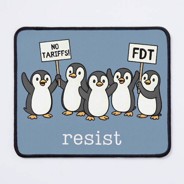 Item preview, Penguins Against Tariffs Resist  designed and sold by DunciOcukino.