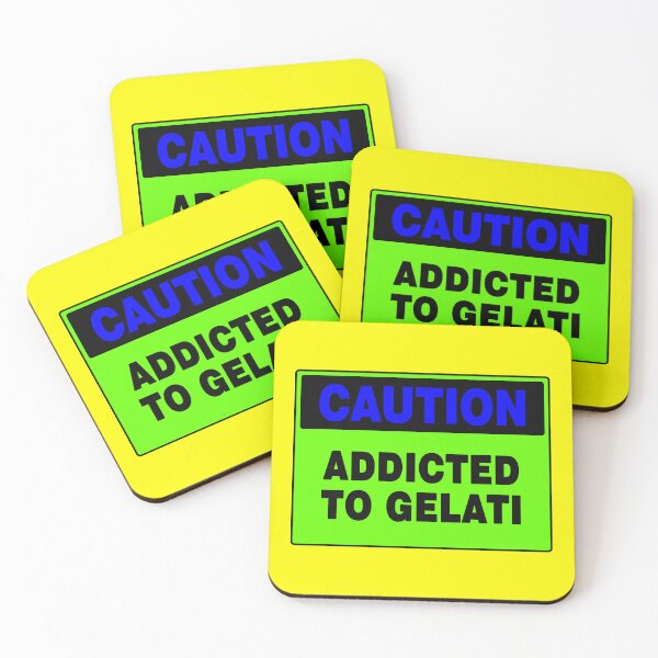 Item preview, Caution Sign: Addicted To Gelati, Icecream, Sweet Treat, Green Sign designed and sold by AASparksDesigns.