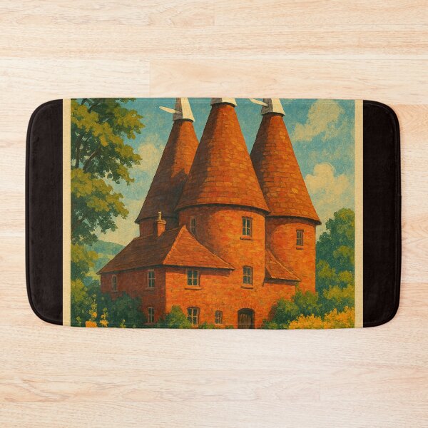 Item preview, Kentish Oast House Surrounded by Summer Flowers designed and sold by Places On Earth.
