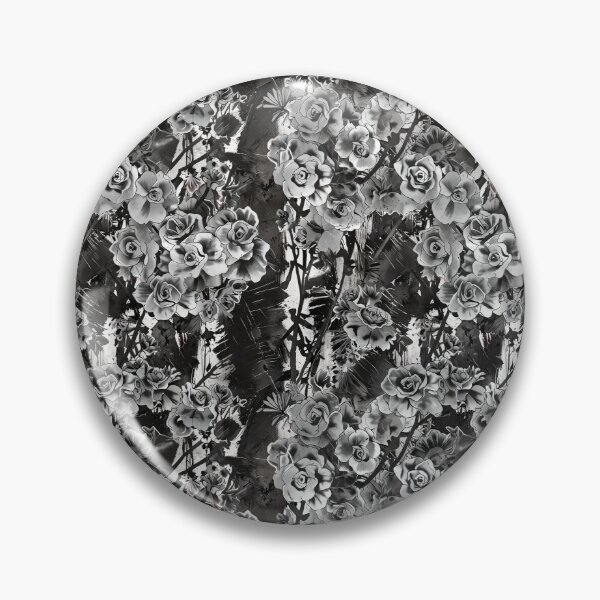 Item preview, Monochrome Floral Pattern With Artistic Background Strokes designed and sold by CoolPixels.