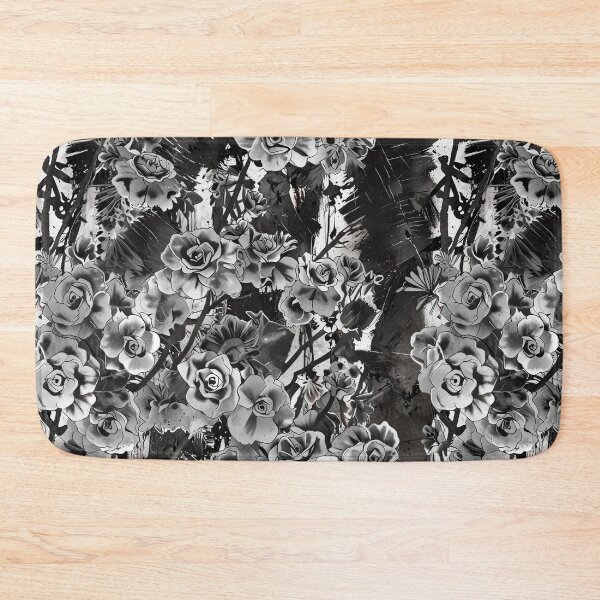 Item preview, Monochrome Floral Pattern With Artistic Background Strokes designed and sold by CoolPixels.