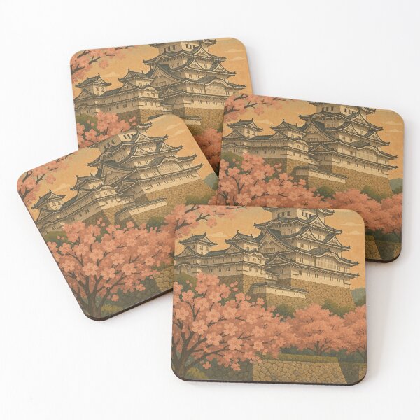 Item preview, Himeji Castle at Sunset with Cherry Blossom Trees designed and sold by Places On Earth.