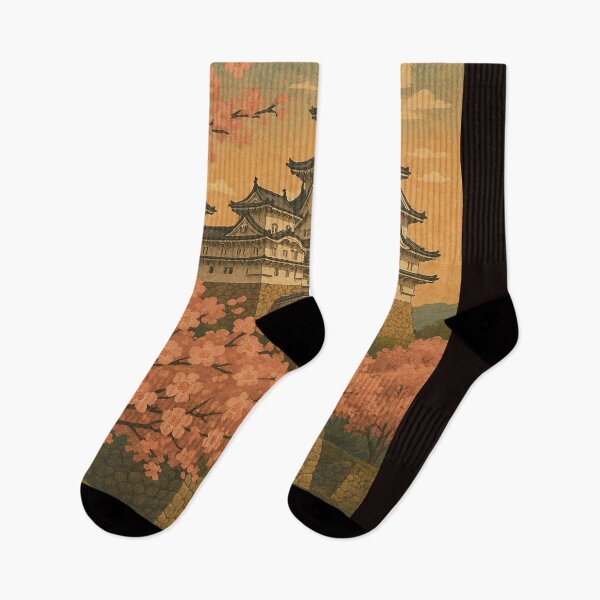 Item preview, Himeji Castle at Sunset with Cherry Blossom Trees designed and sold by Places On Earth.