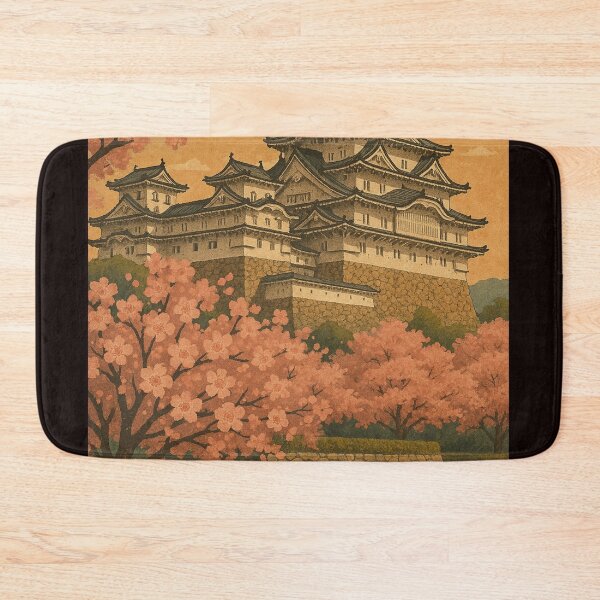 Item preview, Himeji Castle at Sunset with Cherry Blossom Trees designed and sold by Places On Earth.