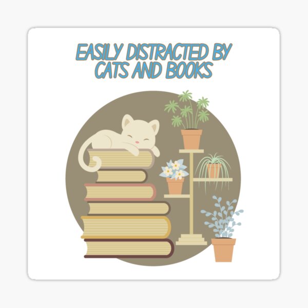 Artikel-Vorschau von Leicht durch Katzen und Bücher ablenkbar, designt und verkauft von LonelyGirlShop.
