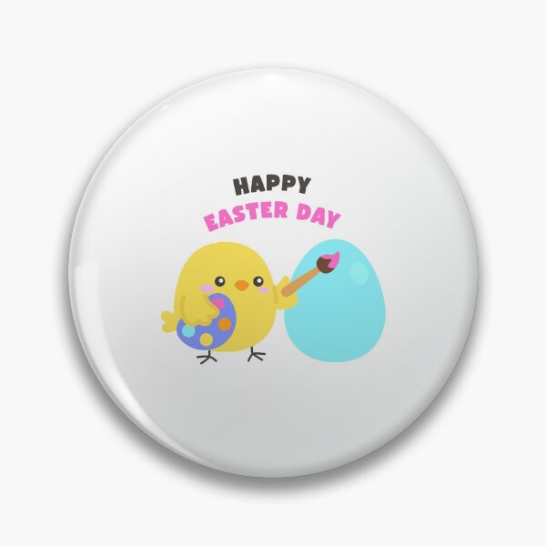Item preview, Feliz día de Pascua: Pegatina de un pollito pintando un huevo gigante designed and sold by BubiStudio.