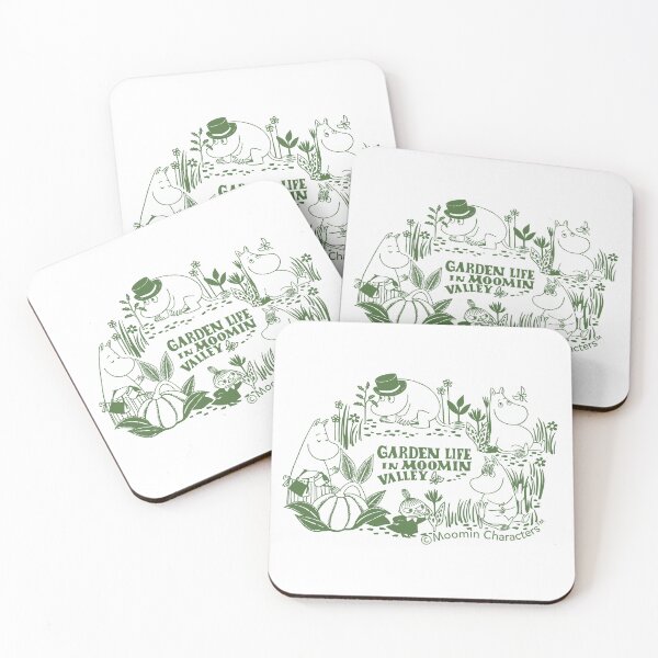 Item preview, Moomin Garden Life In Moominvalley Floral Green Print designed and sold by MoominStore.