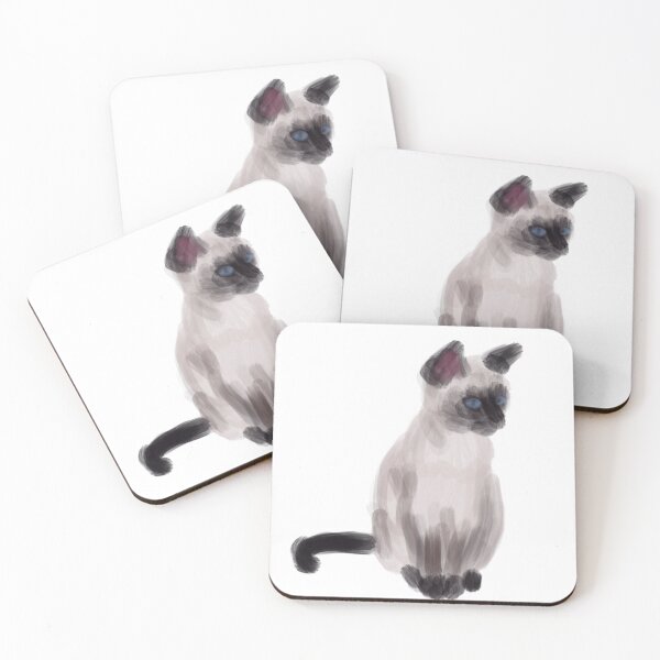 Item preview, Abstract Siamese Cat Painting designed and sold by sociallyawkw.