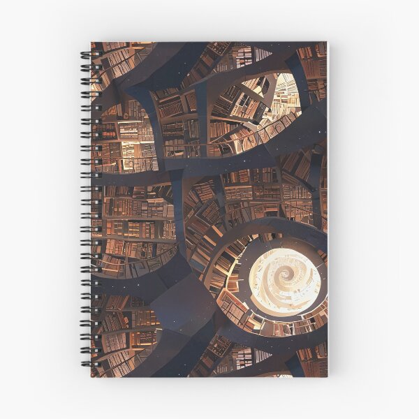 Item preview, Surreal Spiral Library with Illuminated Shelves and Endless Chambers designed and sold by CoolPixels.