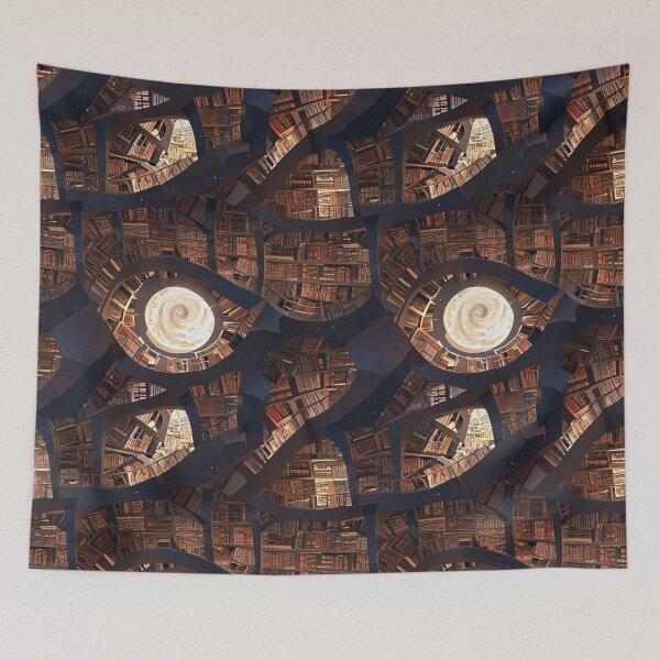 Item preview, Surreal Spiral Library with Illuminated Shelves and Endless Chambers designed and sold by CoolPixels.