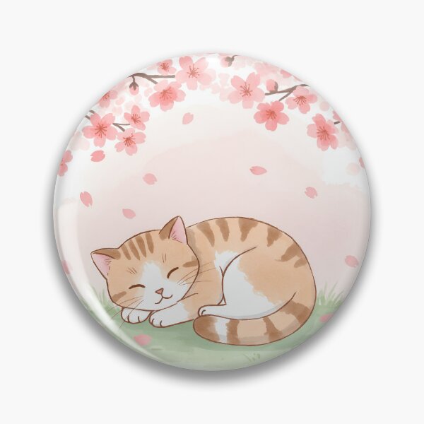 Item preview, Sakura Slumber – Peaceful Cat Under Cherry Blossoms designed and sold by Simple_Lines2025.