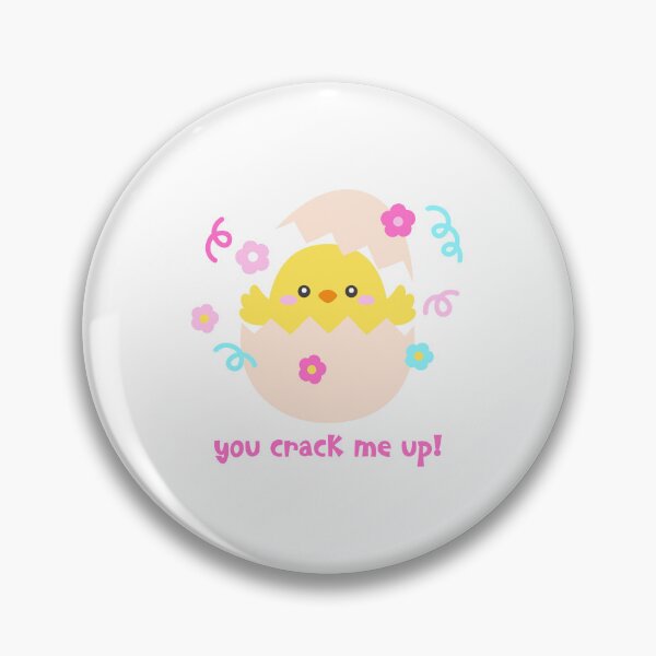Item preview, You Crack Me Up – Funny Hatching Chick Easter Pun Sticker designed and sold by BubiStudio.