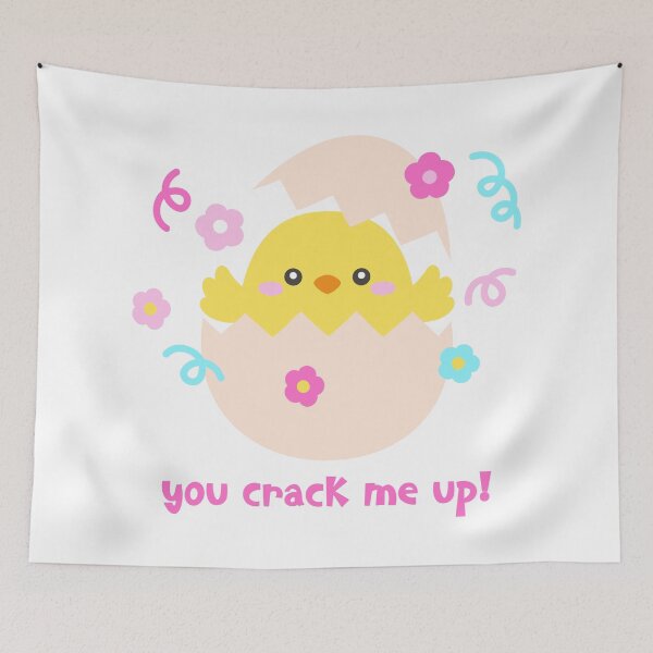 Item preview, You Crack Me Up – Funny Hatching Chick Easter Pun Sticker designed and sold by BubiStudio.