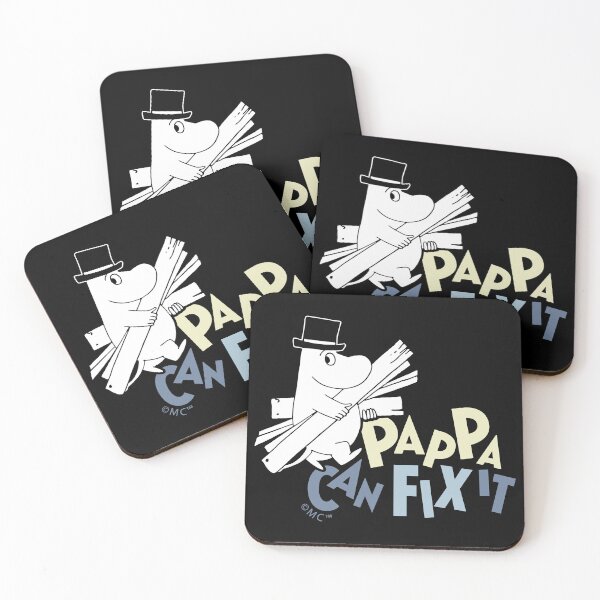 Artikelvorschau, Mumin-Papa kann es reparieren, weißer Umriss entworfen und verkauft von MoominStore.