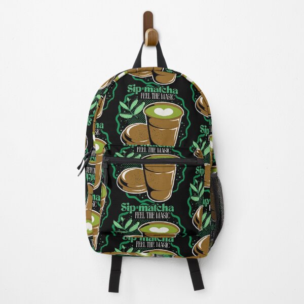 Item preview, Sip Matcha Green Leaves Brown Cup Black Foam Heart designed and sold by SplashTastic.