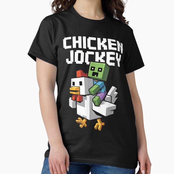 Artikel-Vorschau von Chicken Jockey Lustiger, von Minecraft inspirierter Pixel-Gamer, designt und verkauft von rewingjadeArt.