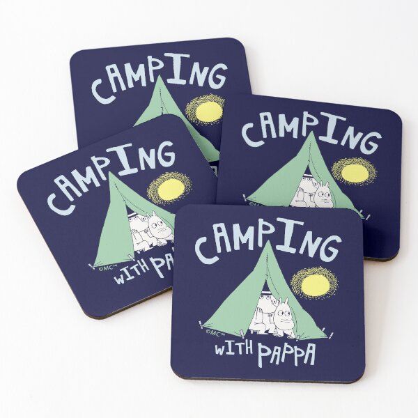Item preview, Moomin Camping With Pappa Light Outline designed and sold by MoominStore.