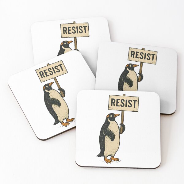 Item preview, Rebel Gentoo Penguins RESIST Anti-Tariff Protest designed and sold by DunciOcukino.