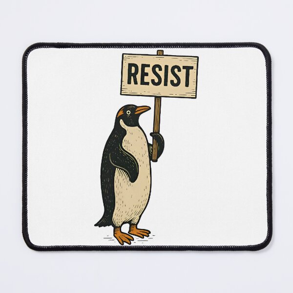 Item preview, Rebel Gentoo Penguins RESIST Anti-Tariff Protest designed and sold by DunciOcukino.