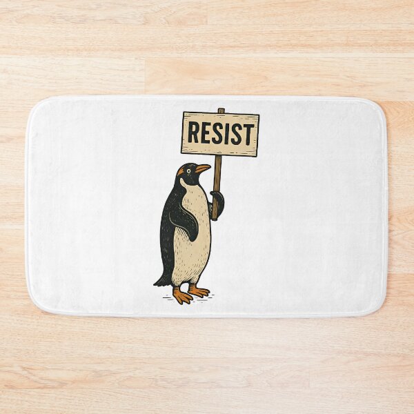 Item preview, Rebel Gentoo Penguins RESIST Anti-Tariff Protest designed and sold by DunciOcukino.