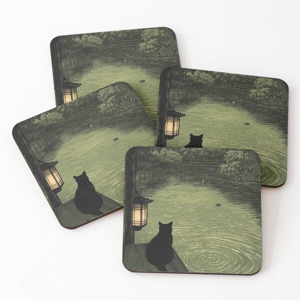 Item preview, Feline reflection under a japanese lantern designed and sold by TeeTribeWear.