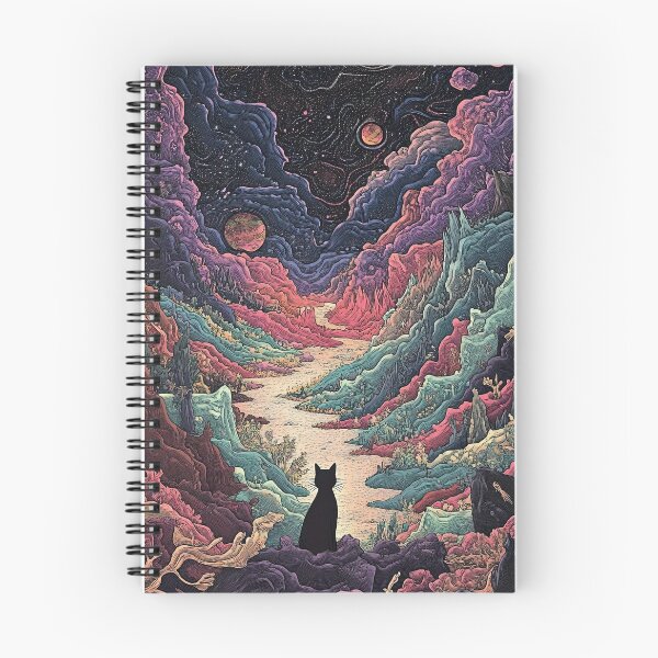 Item preview, Cat’s Journey Through Cosmic Valleys designed and sold by TeeTribeWear.