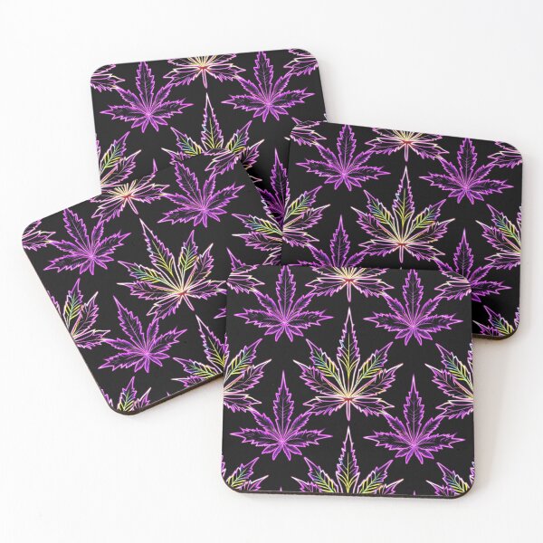 Item preview, Neon Marijuana leaf pattern design designed and sold by EccentricsByE.