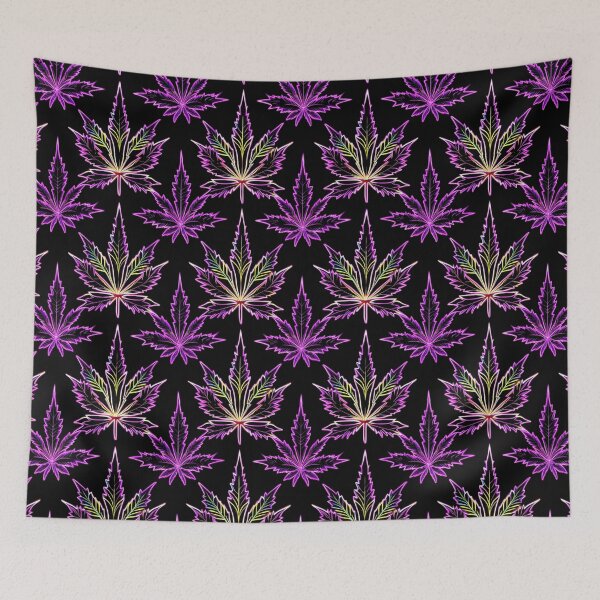 Item preview, Neon Marijuana leaf pattern design designed and sold by EccentricsByE.