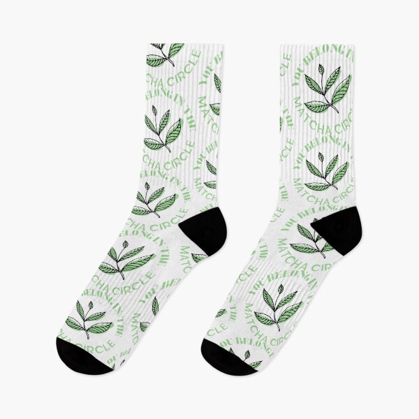 Item preview, You Belong In The Matcha Circle Green Leaves Calm Energy Black Lines designed and sold by SplashTastic.