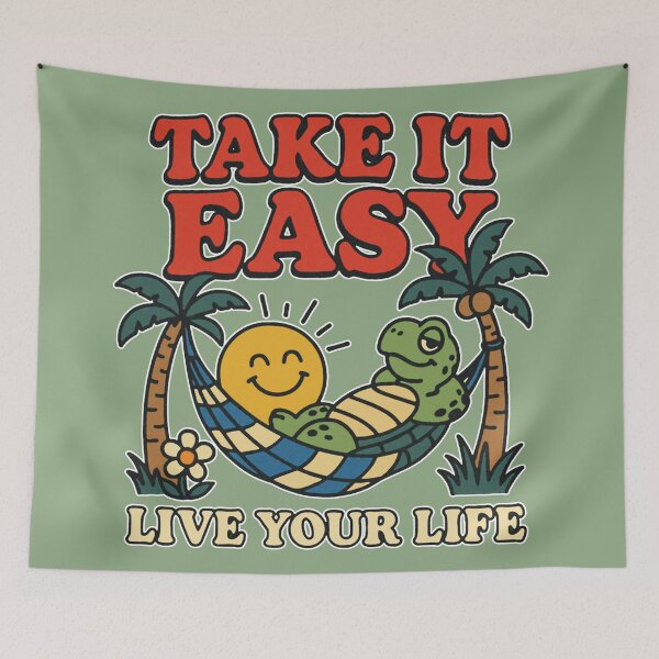 Item preview, Take It Easy - Hammock Turtle Chill Vibes designed and sold by zzz888.