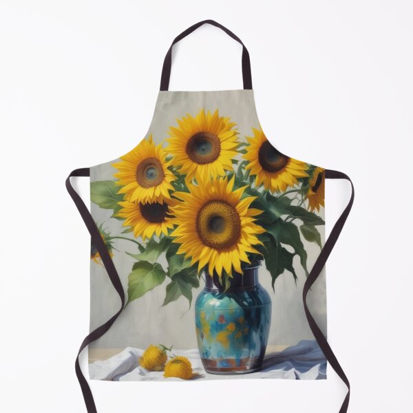 Item preview, Sunflowers in blue vase designed and sold by GasconyPassion.