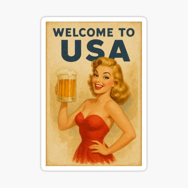 Item preview, Welcome to USA pub poster designed and sold by Cozy-Old-Pub.