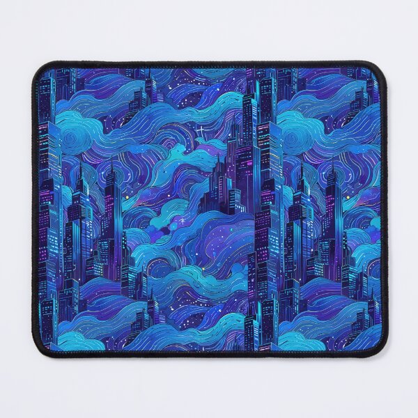 Item preview, Colorful Abstract Night City with Swirling Cloud designed and sold by CoolPixels.