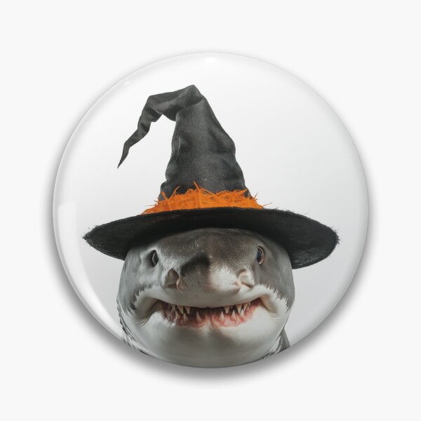 Item preview, Great White Shark Wearing Halloween Witch Hat designed and sold by LazyOwlStore.