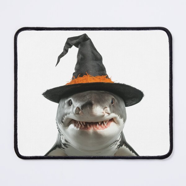 Item preview, Great White Shark Wearing Halloween Witch Hat designed and sold by LazyOwlStore.