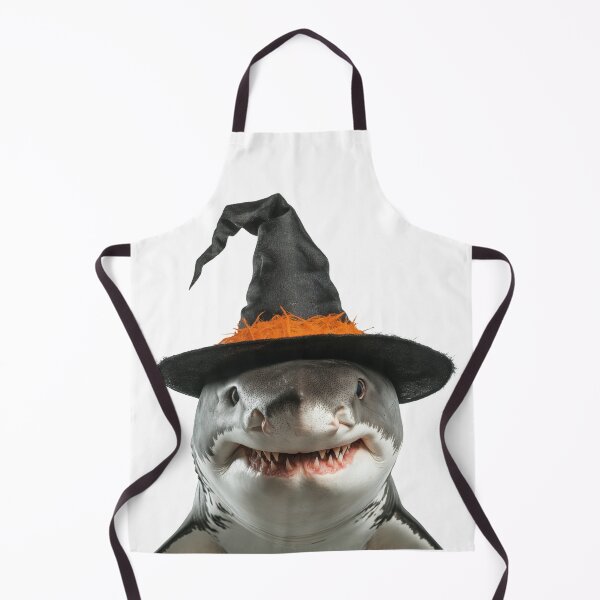 Item preview, Great White Shark Wearing Halloween Witch Hat designed and sold by LazyOwlStore.