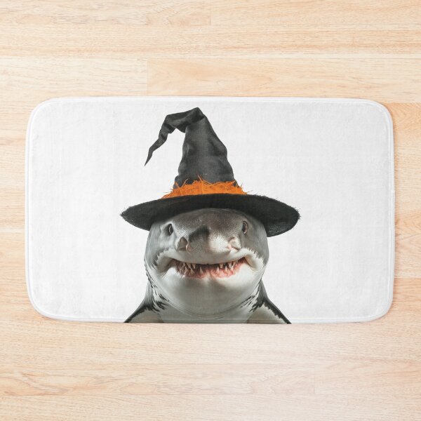 Item preview, Great White Shark Wearing Halloween Witch Hat designed and sold by LazyOwlStore.