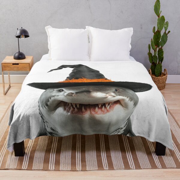 Item preview, Great White Shark Wearing Halloween Witch Hat designed and sold by LazyOwlStore.