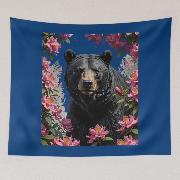 Item preview, West Virginian Bear Surrounded By Rhododendron Flowers designed and sold by taiche.