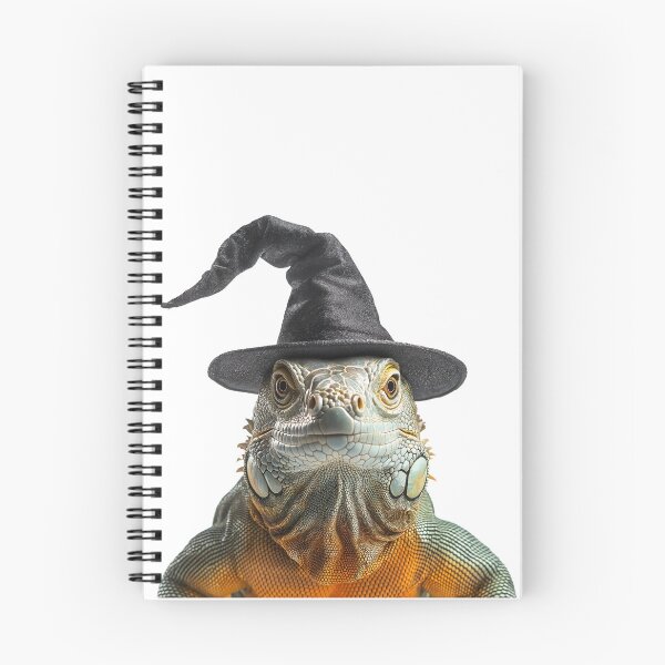 Item preview, Green Iguana Wearing Halloween Witch Hat designed and sold by LazyOwlStore.