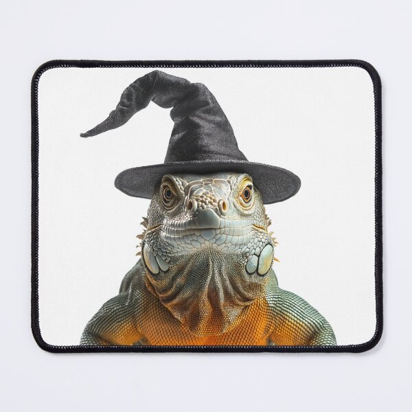 Item preview, Green Iguana Wearing Halloween Witch Hat designed and sold by LazyOwlStore.