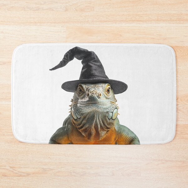 Item preview, Green Iguana Wearing Halloween Witch Hat designed and sold by LazyOwlStore.