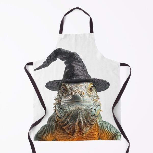 Item preview, Green Iguana Wearing Halloween Witch Hat designed and sold by LazyOwlStore.